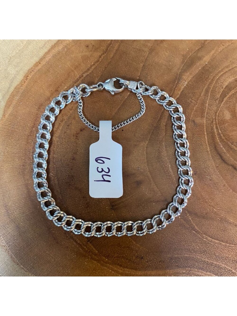 James Avery Light Double Curb Charm Bracelet, Size M, Sterling Silver